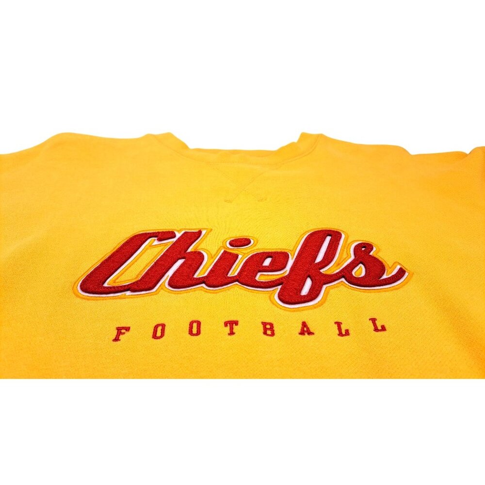 Vintage Kansas City Chiefs Gold Sweatshirt Gridiron Classic NFL Reebok Football - Picture 8 of 14